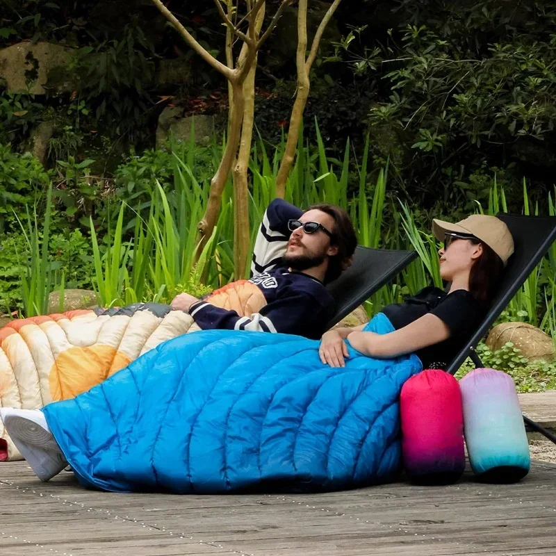 Quilting Nylon Water Resistant Camping Mat Blanket Winter Warm Lightweight Hiking Goose Down Blanket