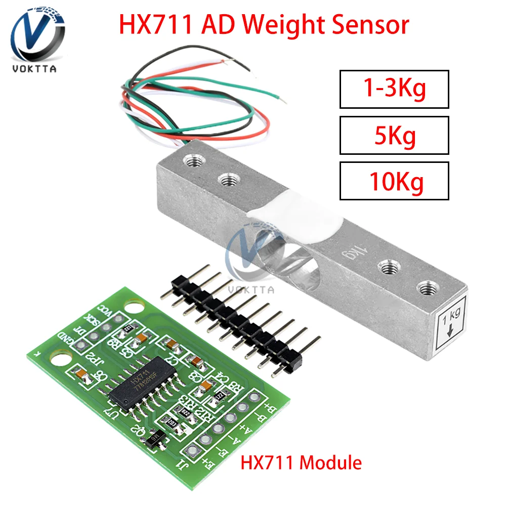 Load Cell 1kg 2kg 3kg 5kg 10kg Aluminum Alloy Weight Sensor HX711 Weighing Pressure Sensor Module for Electronic Scale