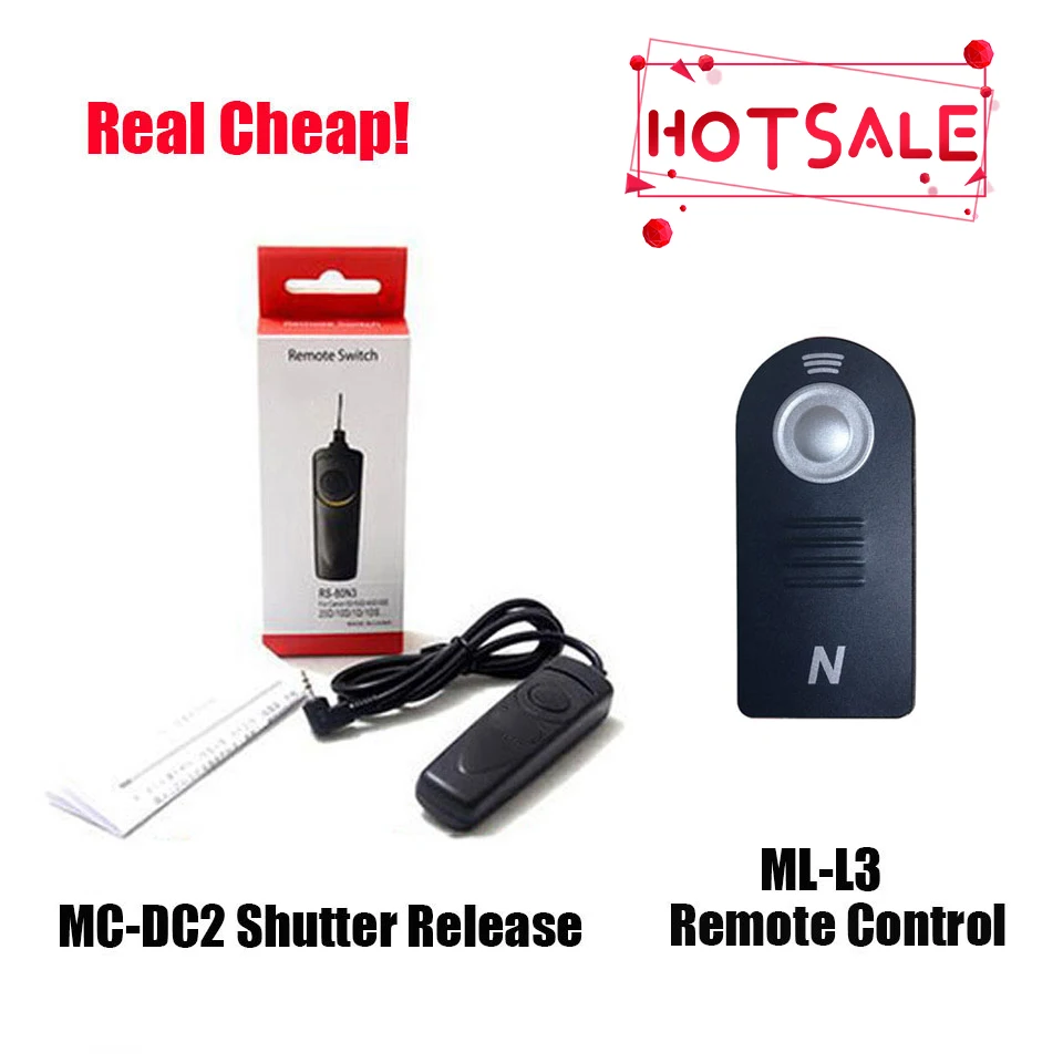 Mc-Dc2 Rilascio Dell'Otturatore + Ml-L3 Selfie Telecomando Wireless A Infrarossi Per Nikon D600 D610 D7100 D7000 D90 D5200 D5100 D5000 D3200