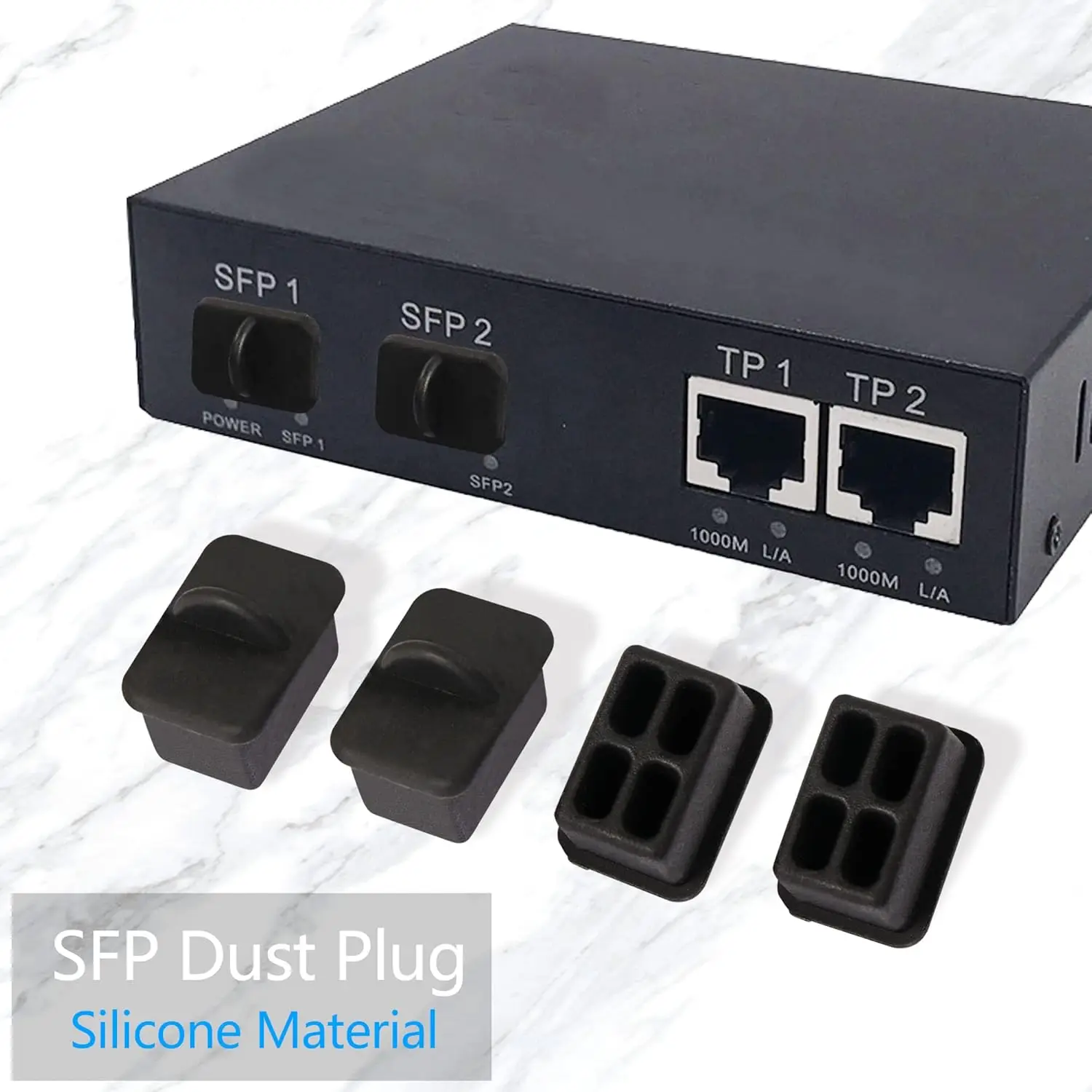 RJ45/SFP 실리콘 먼지 플러그 이더넷 라우터 인터페이스 방진 보호 캡 오픈 SFP/SFP+ 슬롯용 방진 캡