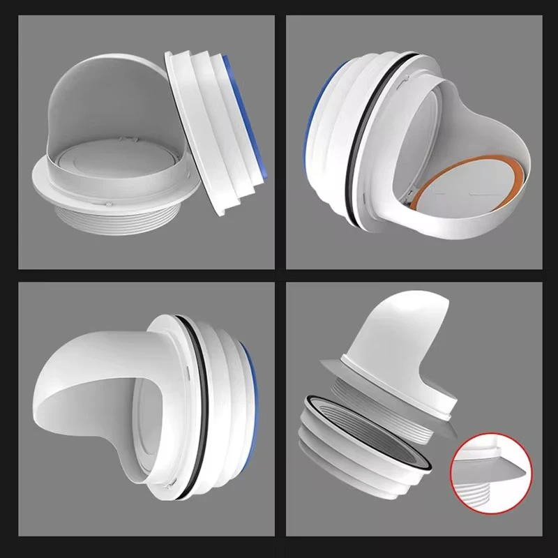 1PCS Kitchen Range Hood Glass Hole Rainproof Cap Outdoor Through Wall Wind Cap External Wall Smoke Exhaust Windproof Cover