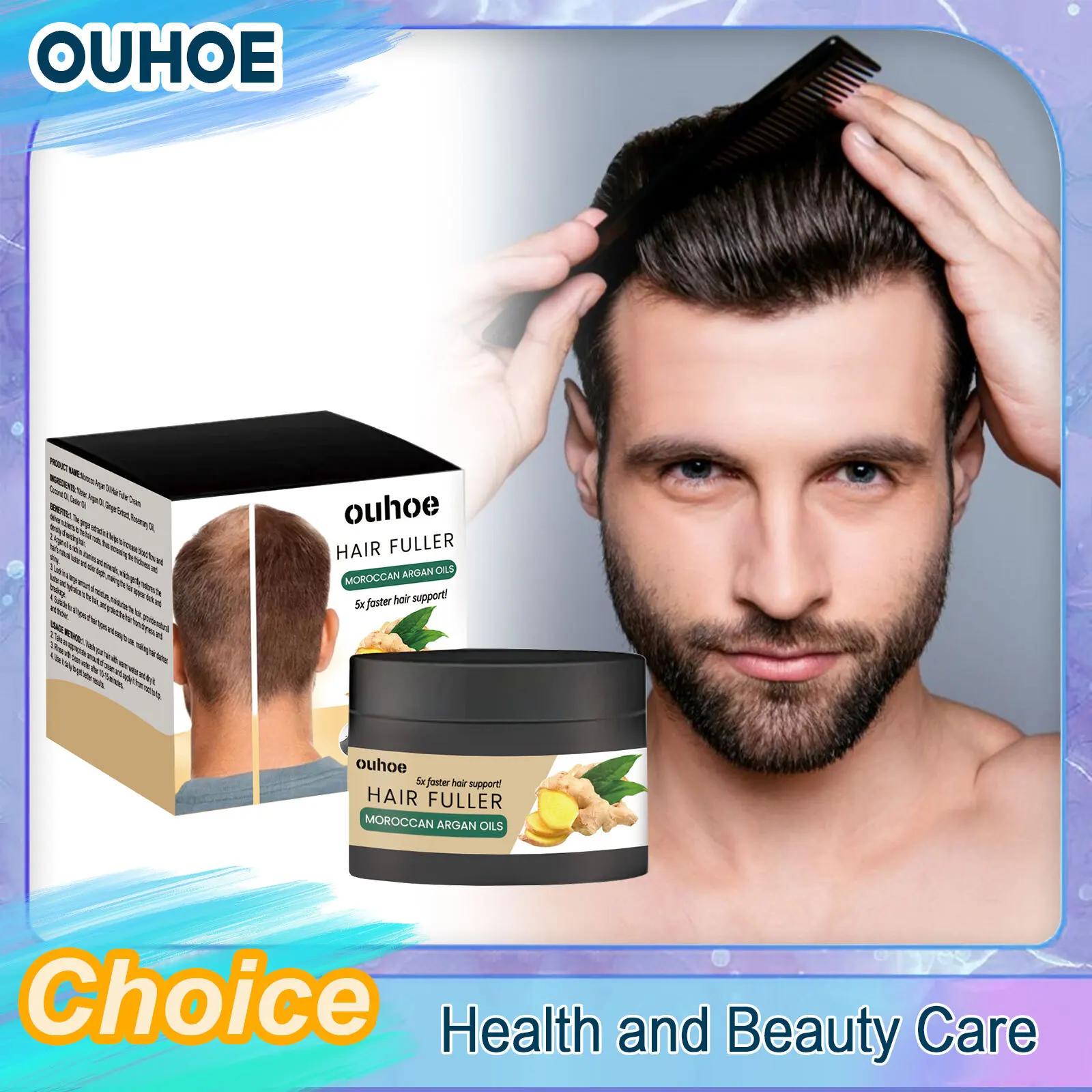 Hair Growth Cream Anti Hair Loss Baldness Scalp Treatment Prevent Dry Thinning Nourishing Repairing Men Strengthening Cream