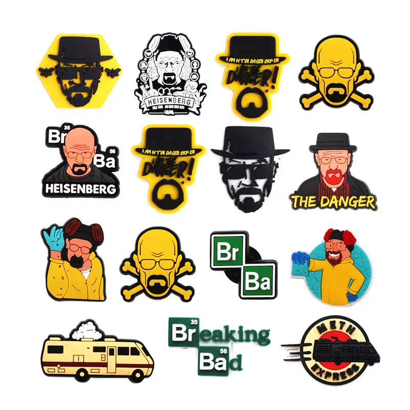 Shoe Charms BreakingBad PVC Shoe Buckle Accessories Heisenberg Shoes 1pcs