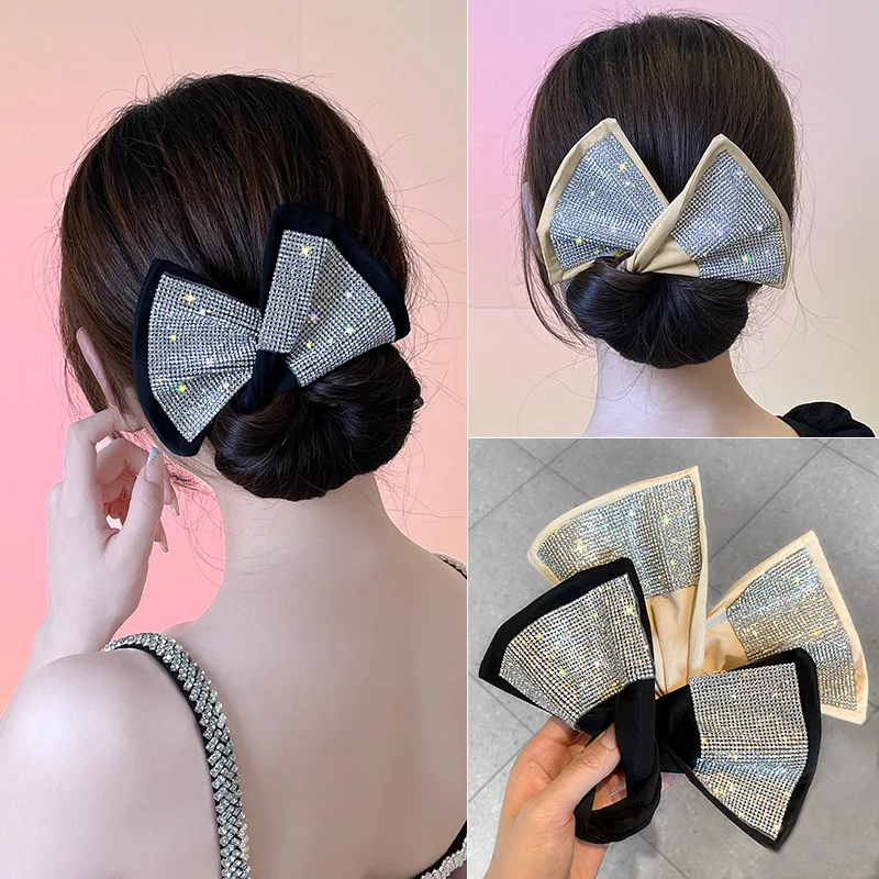 

для волос Women's Bow-shaped Hairpin Device Sweet and Lovely Hairpin Fast Hair Bun Hair Styling Tools Braid Hair Accessories