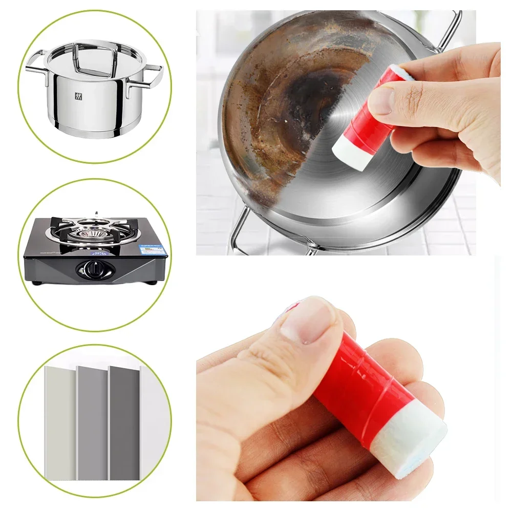 Magic Stainless Steel Cleaning Brushes Rod Stick Metal Rust Remover Cleaning Stick Pot Brush 2Pcs