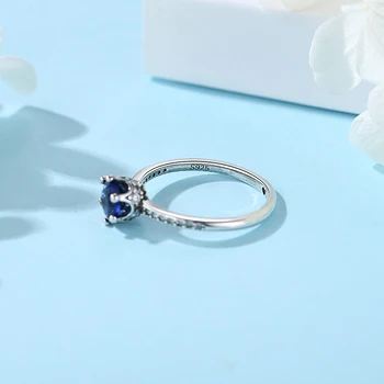 Original 925 Sterling Silver Ring Love Heart Pave CZ Crystal Stackable Rings For Women Wedding Engagement Birthday Gift Jewelry 4
