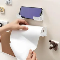 Boîte de rangement murale pour sacs poubelle, support d'étagère, conteneur de film plastique, distributeur de sacs poubelle, évaluation pour la cuisine, 20 pièces, 2 pièces 2
