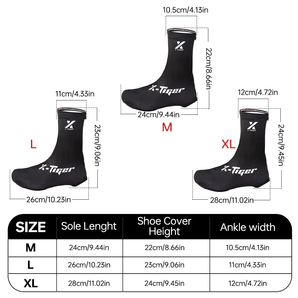 X-Tiger XM-DPXT-42701 Couvre-chaussures de cyclisme coupe-vent antidérapant - Image 6