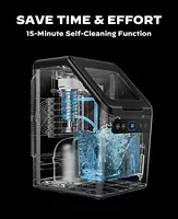 Nugget Ice Makers Countertop - 44lbs per Day Ice Machine with Self-Cleaning, Timer Pebble Ice Maker with Soft Chewable Ice, One- 2