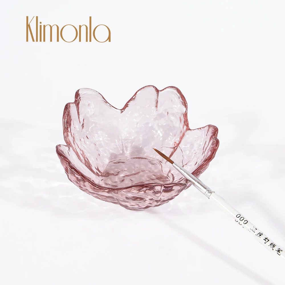 

1Pcs Crystal Glass Pink Sakura Acrylic Acrylic Powder Liquid Nail Cup Pen Holder Equipment accesories and Tools Washing Pen Cup