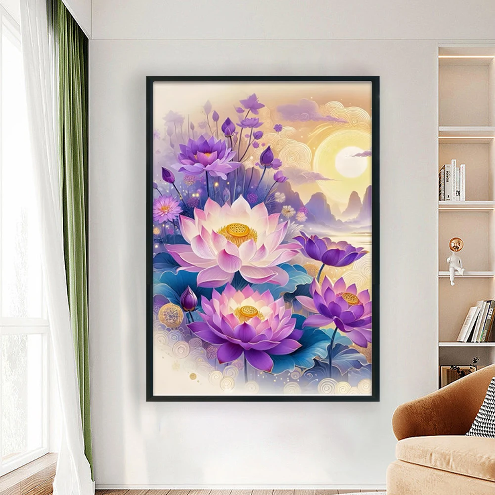 Full Embroidery Beads Printed 9CT Flower Cross Stitch Kit Home Art Decor