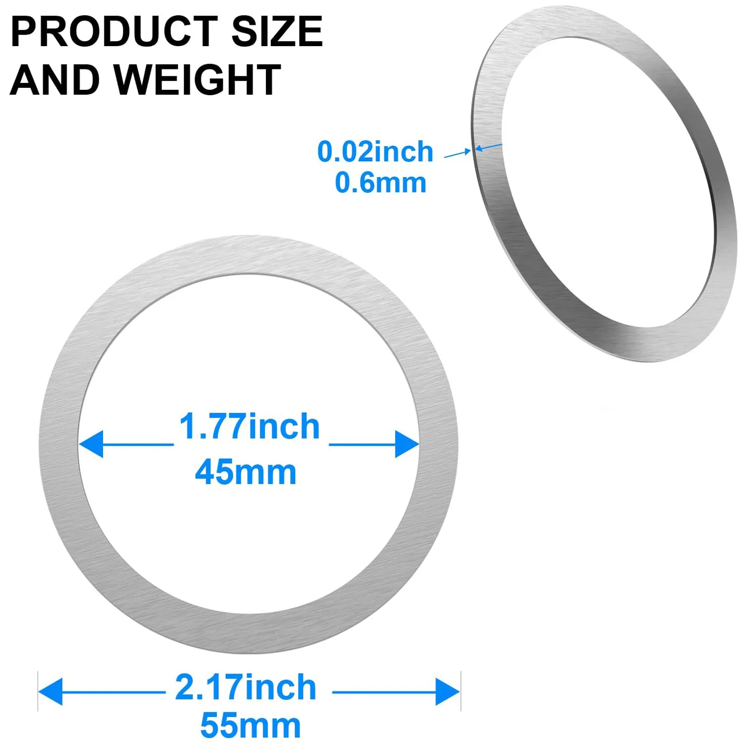 Magnetic Metal Ring Stickers for Enhanced Wireless Charging - 5 Pack