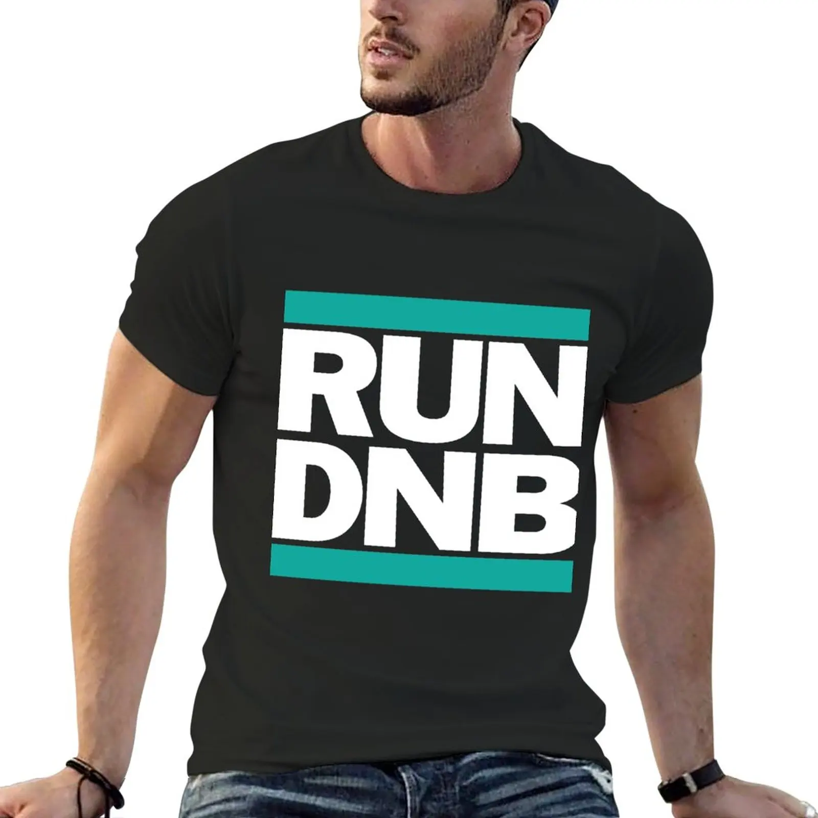 Простая мужская футболка RUN DNB, винтажная одежда, кавайная одежда