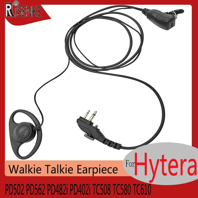 RISENKE BD502i Earpiece for Hytera PD502 PD562 PD482i PD402i TC508 TC580 TC610 RDR2500 XR150 Walkie Talkie Headset with PTT Mic risenke two way radio walkie talkie earpiece headset for hyt tc600 tc610 tc620 tc700 pd502 pd508 pd562 tc500 tc508 tc518