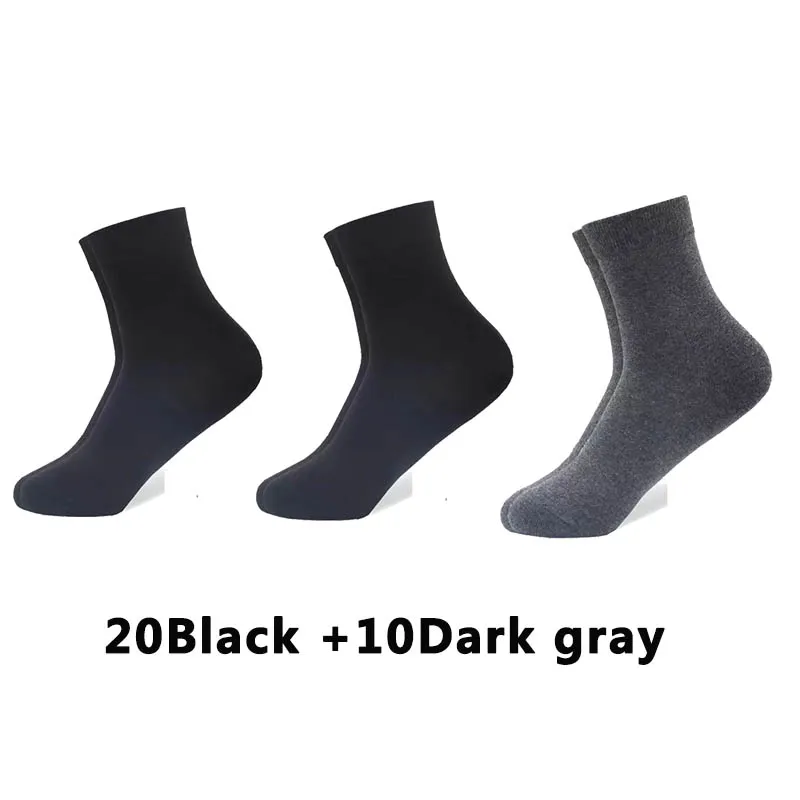 30 زوج/الرجال جوارب عمل قطنية كلاسيكية أسود رمادي...