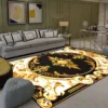 Luxury Golden Carpet for Living Room Europe and America Decoration Large Carpets Non-slip Bedroom Bedside Rug Customized Mat 2