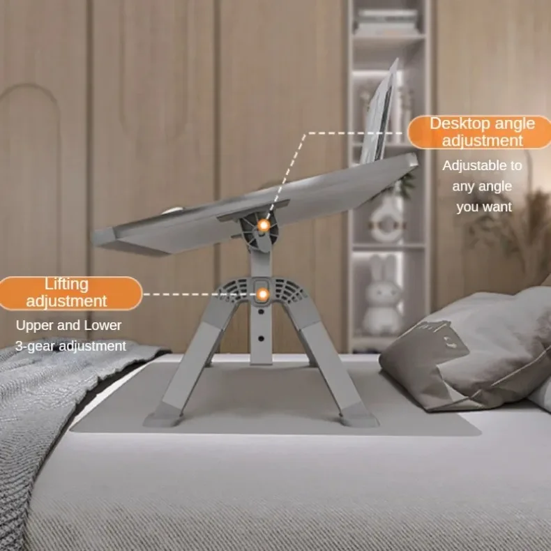 Description Picture 6 of itemFolding Bed Desk for Laptop, 3-gear Adjustable Laptop Desk Bed Table, Gaming Desk for Bed, Breakfast Tray Desk, Home Workstation