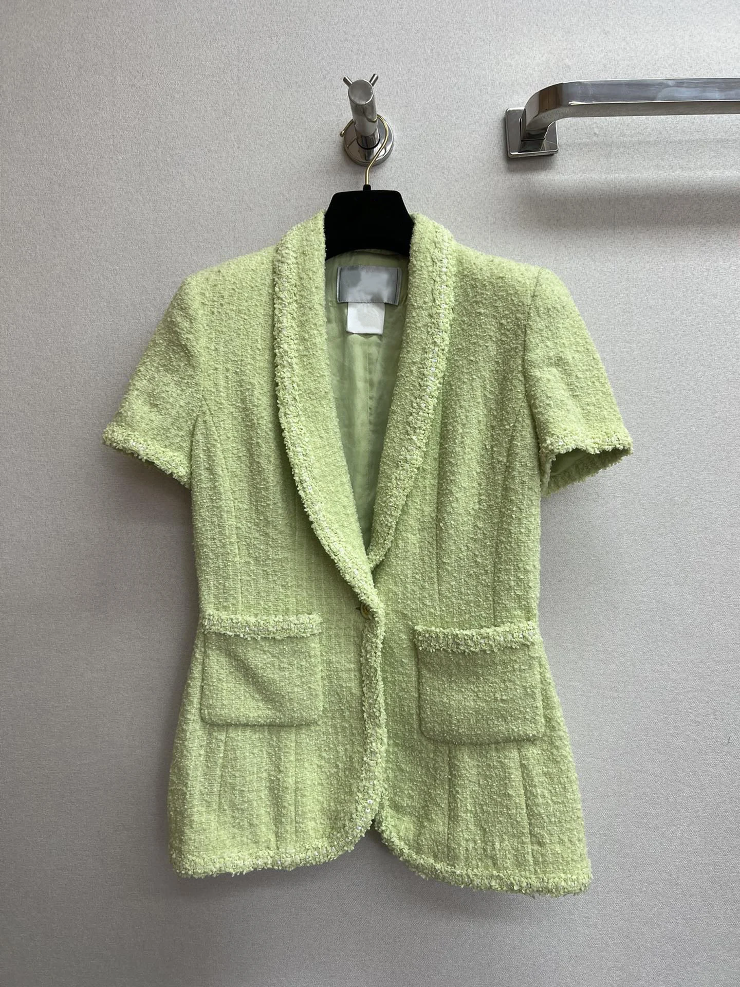 

Spring/summer new age reduction fruit green girl style large lapel waist slimming short-sleeved suit jacket6.28