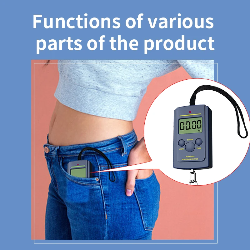 Kitchen Scales Mini Digital Scale for Fishing Luggage Travel Weight Hanging Scale Electronic Handy Pocket Weight Tool