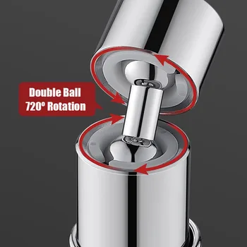 สากล 720 °   หมุนก๊อกน้ําห้องครัว Extender Aerator Splash FILTER อ่างล้างหน้าก๊อกน้ํา Bubbler หัวฉีด 2