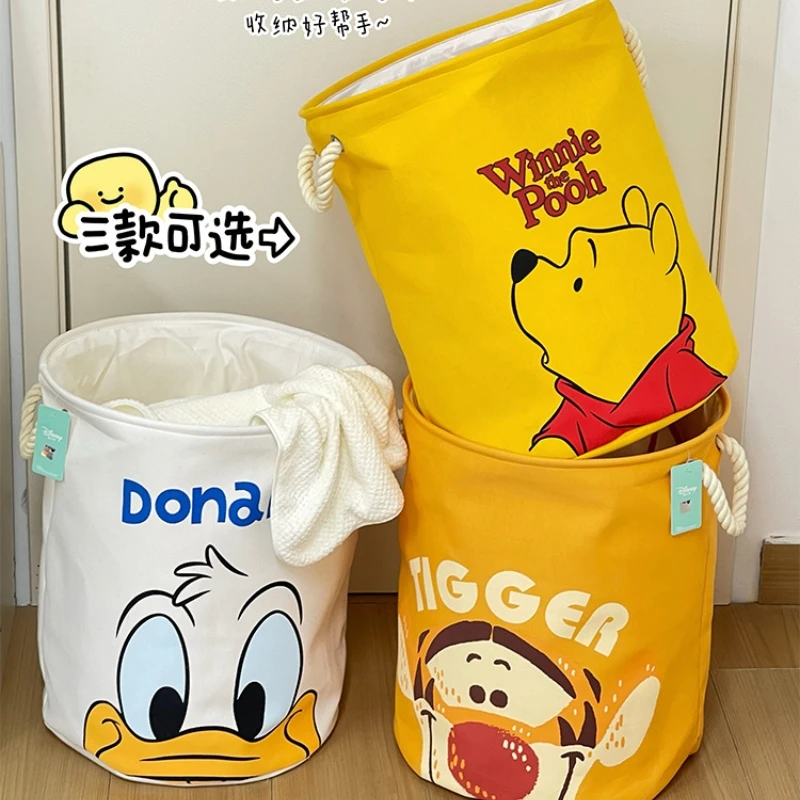 

Disney Tigger Donald Duck Pooh Bear Cartoon Dormitory Foldable Dirty Clothe Storage Basket Large Capacity Laundry Storage Bucket