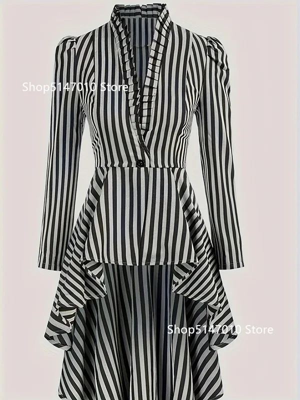 Veste Steampunk Victorienne Pour Femme - Style Médiéval, Gothique, Pirate - Manches Longues, Col En V - Polyester Léger - Pour Costume, Halloween, Soirée à Thème