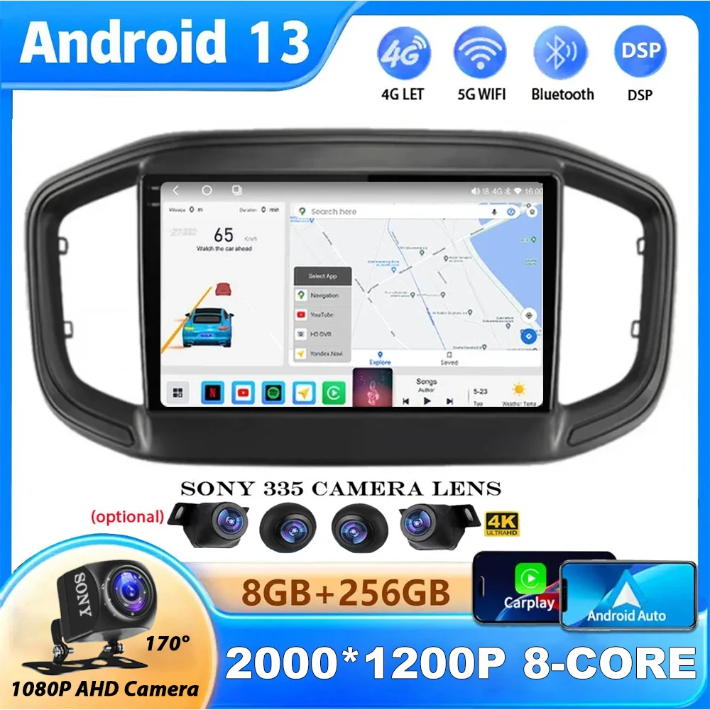 

Android 13 Auto Carplay Car Radio For Fiat Strada 2020 2021 2022 Multimedia WIFI Video Player GPS Navigation Stereo 360 Camera