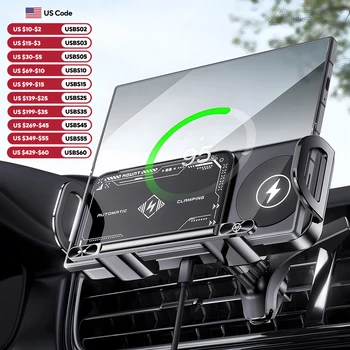 Car Wireless Charger Dual Coil Fold Screen Phone Fast Charging For Samsung Galaxy Z Fold 5 6 Flip 3 4 Air Vent Car Phone Holder 1