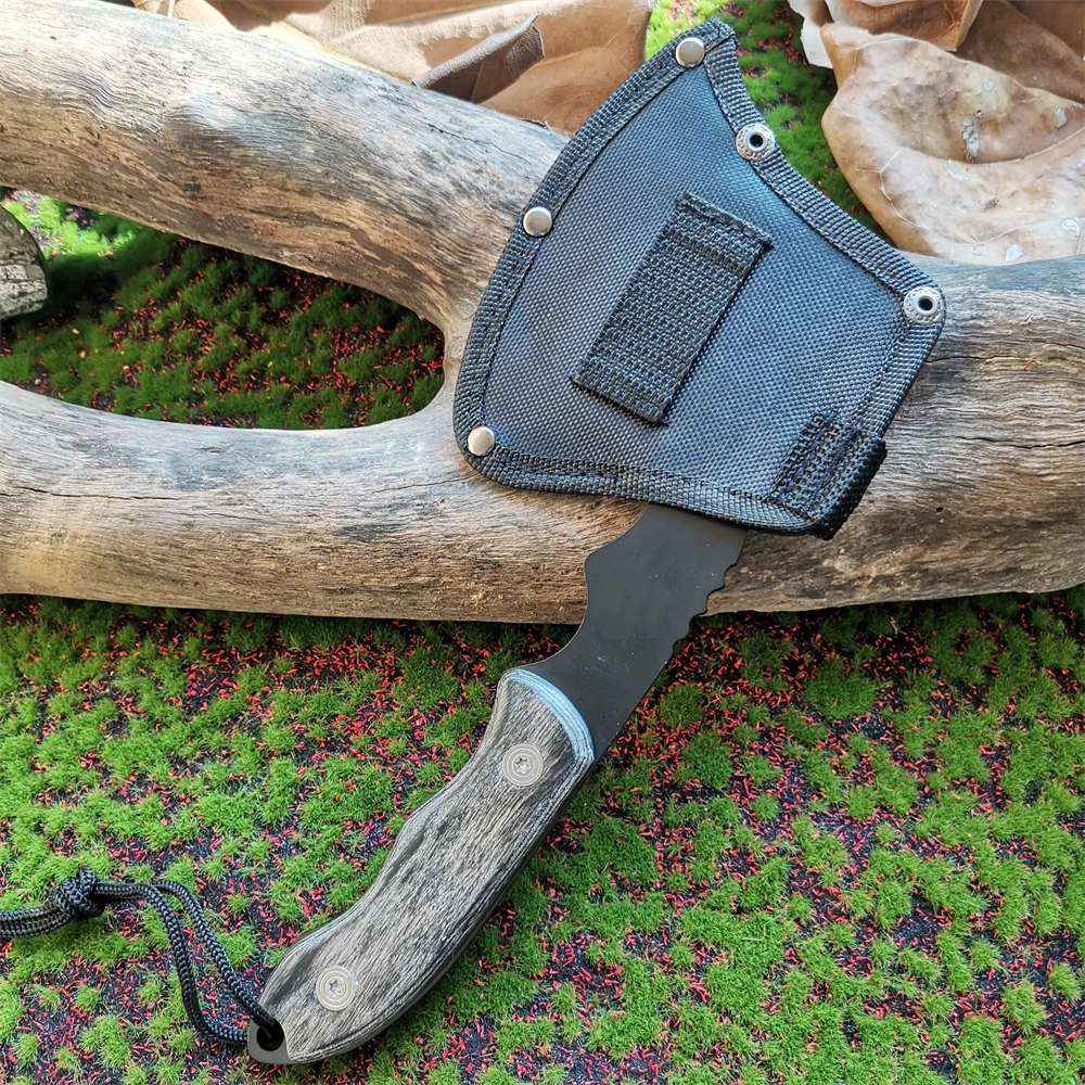 High Carbon Steel Handaxe with Black Coated Blade - Tactical Survival Camping Hatchet with Nylon Axe Cover and Bakelite Handle 5