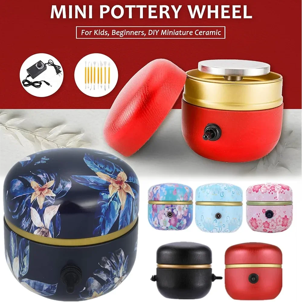 Mini Pottery Wheel Adjustable Speed Electric Pottery Machine Ceramic Art Crafts Turntable Clay Sculpting Tools pottery wheel ceramic tools