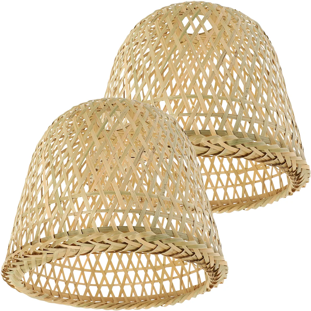 

Bamboo Lampshade Handmade Weave Light Bulb Cage Guard Wicker Chandelier Cover Woven Shade Rustic Hanging Fixture Replacement