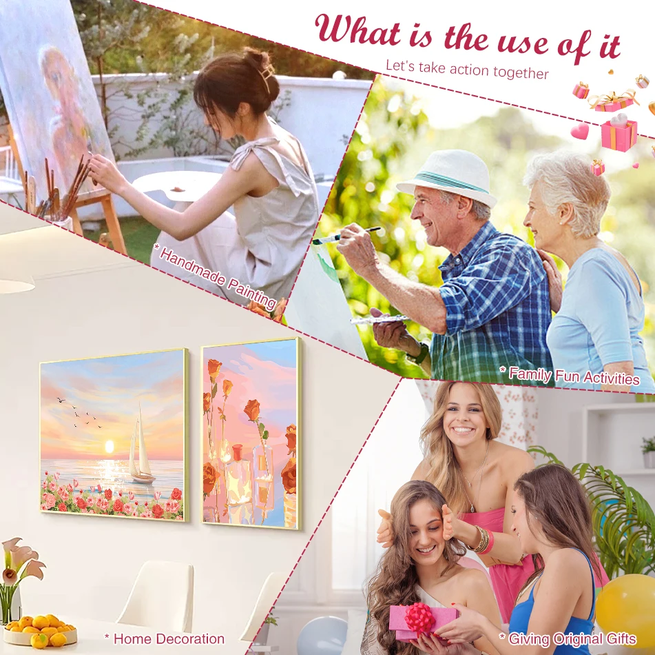 RUOPOTY Oil Painting By Numbers Window sill scenery Artwork Coloring For Adults Art Supplies Personalized Gift Handmade Digital view 6