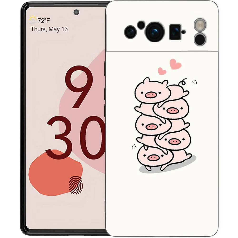 Adorable Pink Pig Cartoon Shockproof Silicone Phone Case Cover