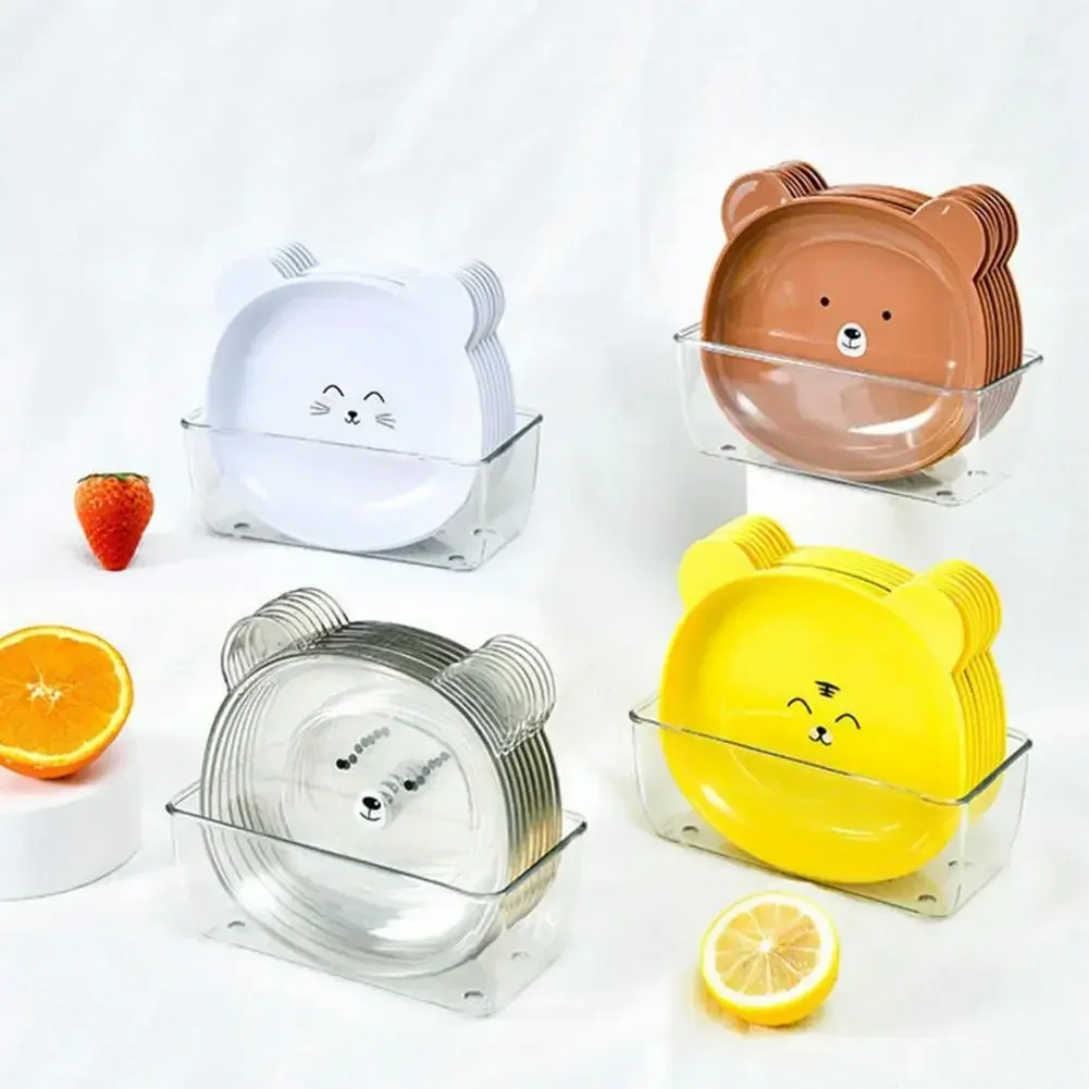 Fruit Plate Bear Shape Ceramic Plastic for Kids Kitchen