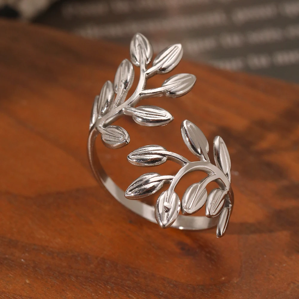 Stainless Steel Rings Minimalist Irregular Print Open Ring Personality Design Fashion Ring For Women Anniversary Gift New Senior 5