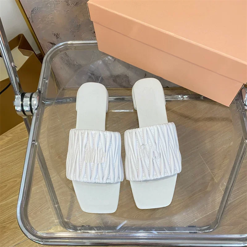 2024New European and American style pleated shoes with thick soles and slim heels in summer and autumn