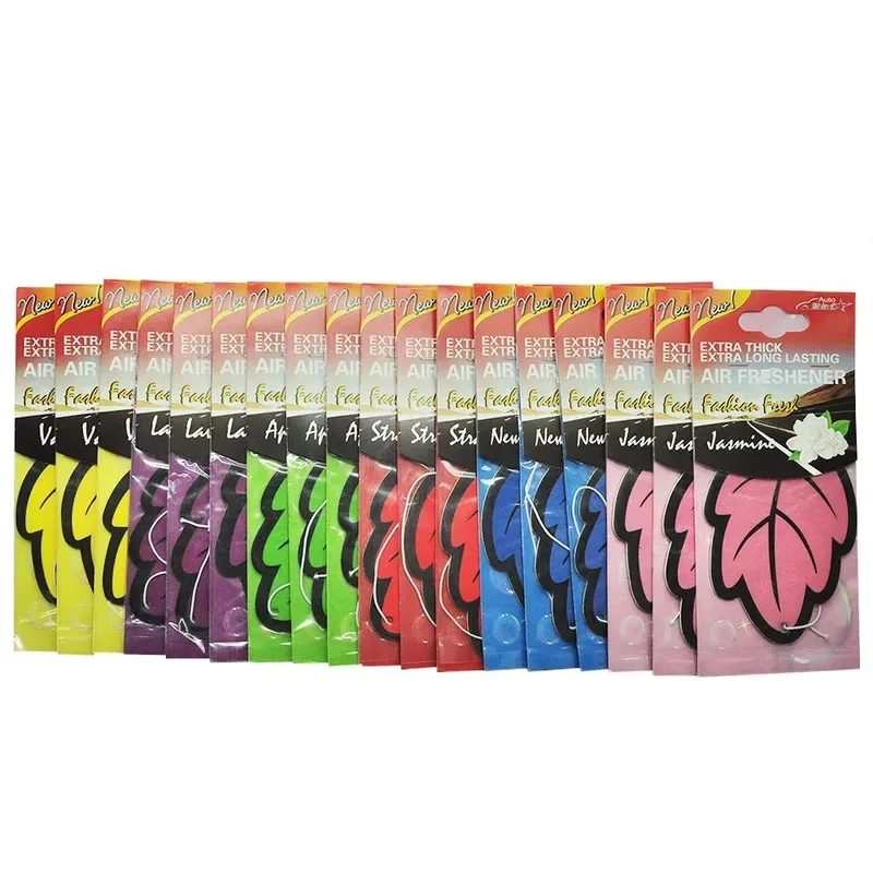1-36pcs Car Air Freshener Natural Scented Tea Paper Auto Hanging Vanilla Perfume Fragrance Leaf Shape Car Accessories Interior