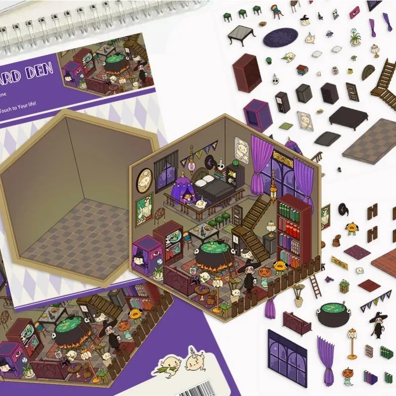 Visual Stacking Creative Miniature Supermarket Bookstore Sticker DIY Cute Panda Scrapbook Journal Sticker for Craft Projects