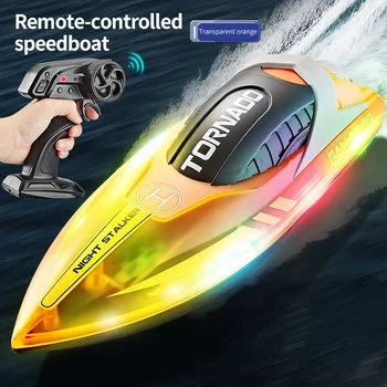 2.4G HJ819 RC Speedboat Remote Control Boat High Speed  Electric Racing Ship  Model Outdoor Waterproof Toy Children Boy Gift 1