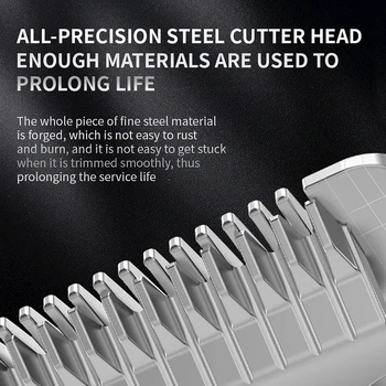 Professional Dog Hair Clipper All Metal Rechargeable Pet Trimmer Cat Shaver Cutting Machine Puppy Grooming Haircut Low Noice 2