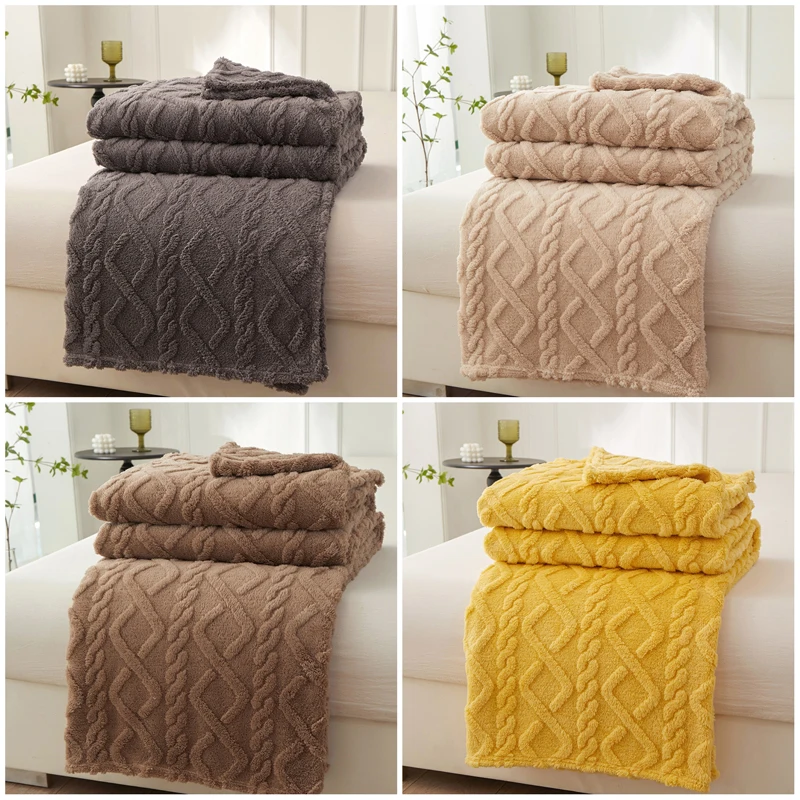 Rolled single-layer tuff blanket double-sided fuzz multi-function blanket thicken thermal tuff blanket