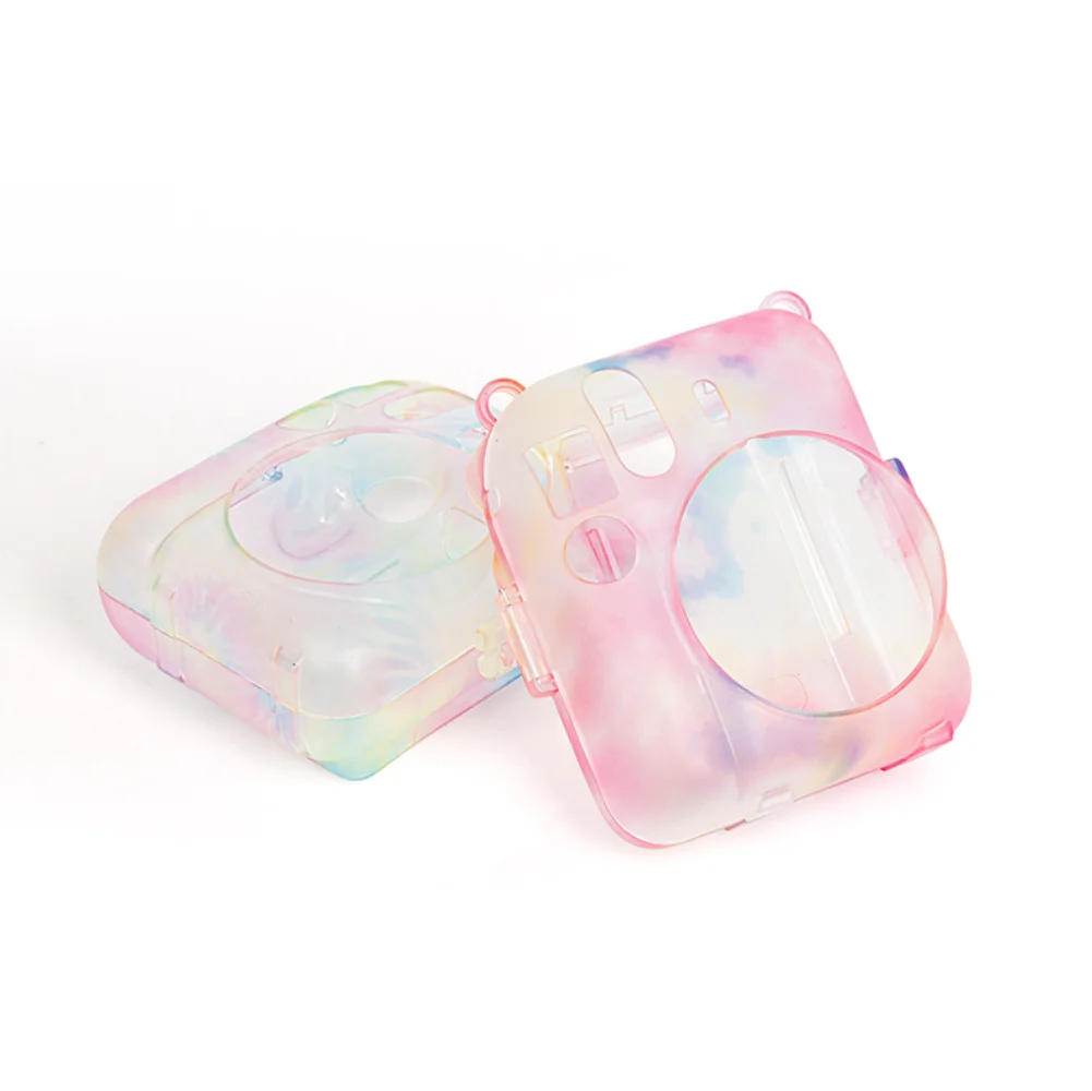 For Fujifilm Instax Mini 12 Camera PC Color Case Crystal Protective Shell Photo Storage Bag with Strap for Mini12 Instant Camera