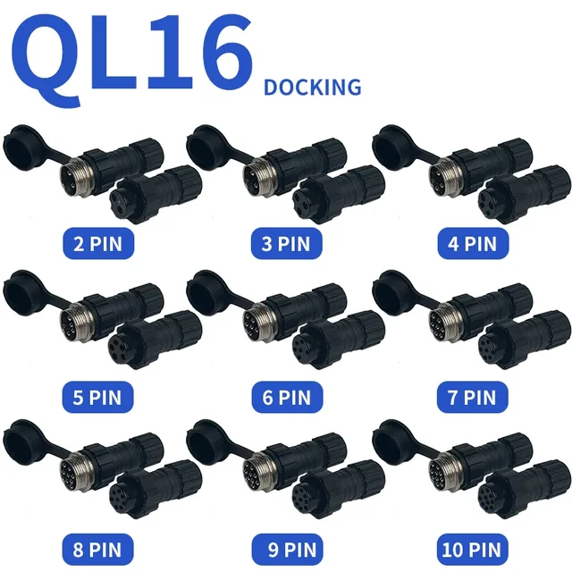 5/10/20Set GX12 GX16 GX20 2 3 4 5 6 7 8 9 10 12 14 15 Pin Male&Female Docking Aviator Aviation Plug Socket Circular Connector 7