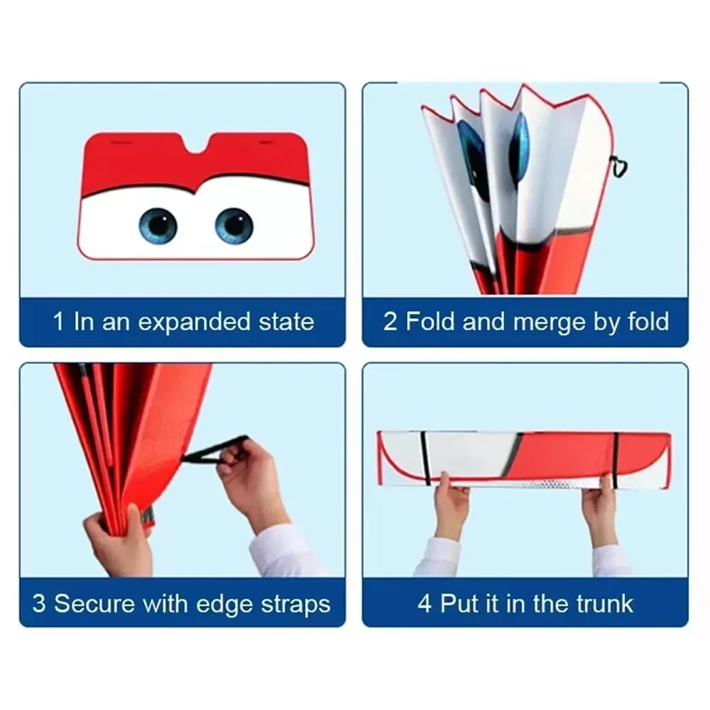 Car Front Seat Heat Dissipation Sunshade Interesting Eyes Windshield Sunshade Car Window Cover Sun Shade Cute Auto Accessories
