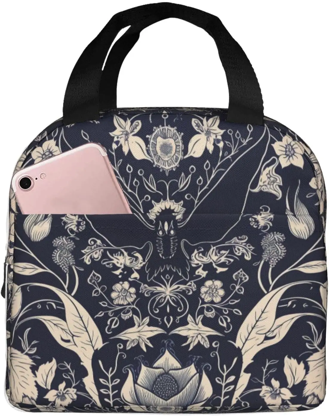 

Bat Flower Cute Lunch Bag for Kids Girls Boy Reusable Lunch Box Waterproof Thermal School Tote Bag Lunch Container Cooler Bag