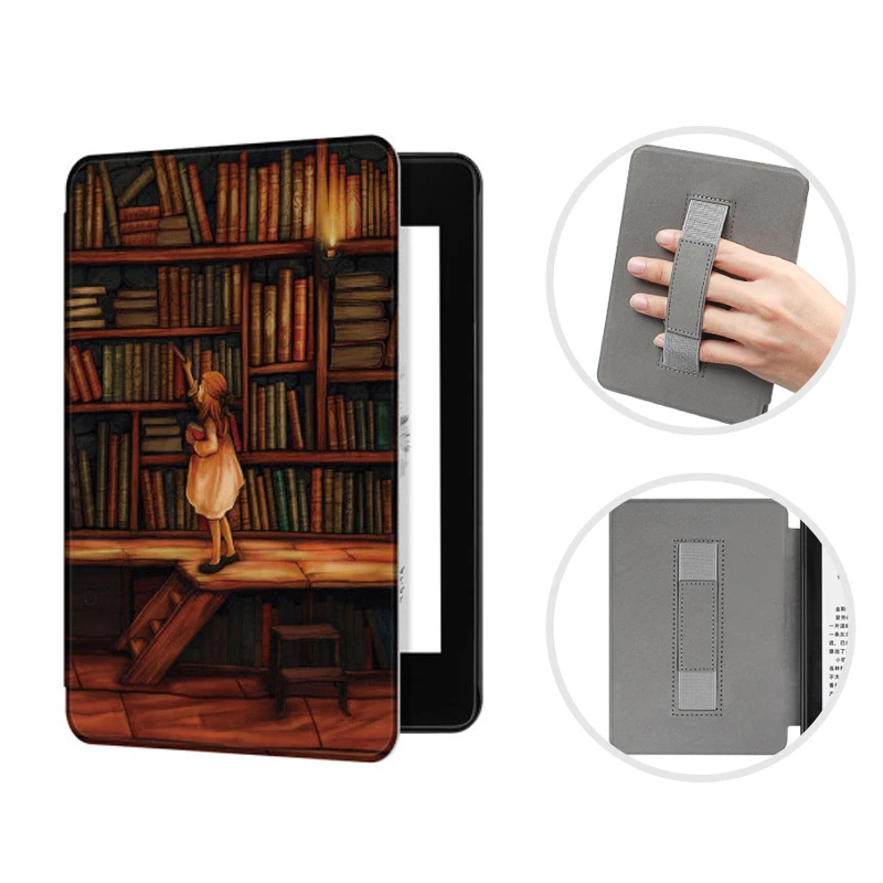 Premium Leather E-Reader Case with Screen Protector and Hand Strap, Auto Wake/Sleep Feature
