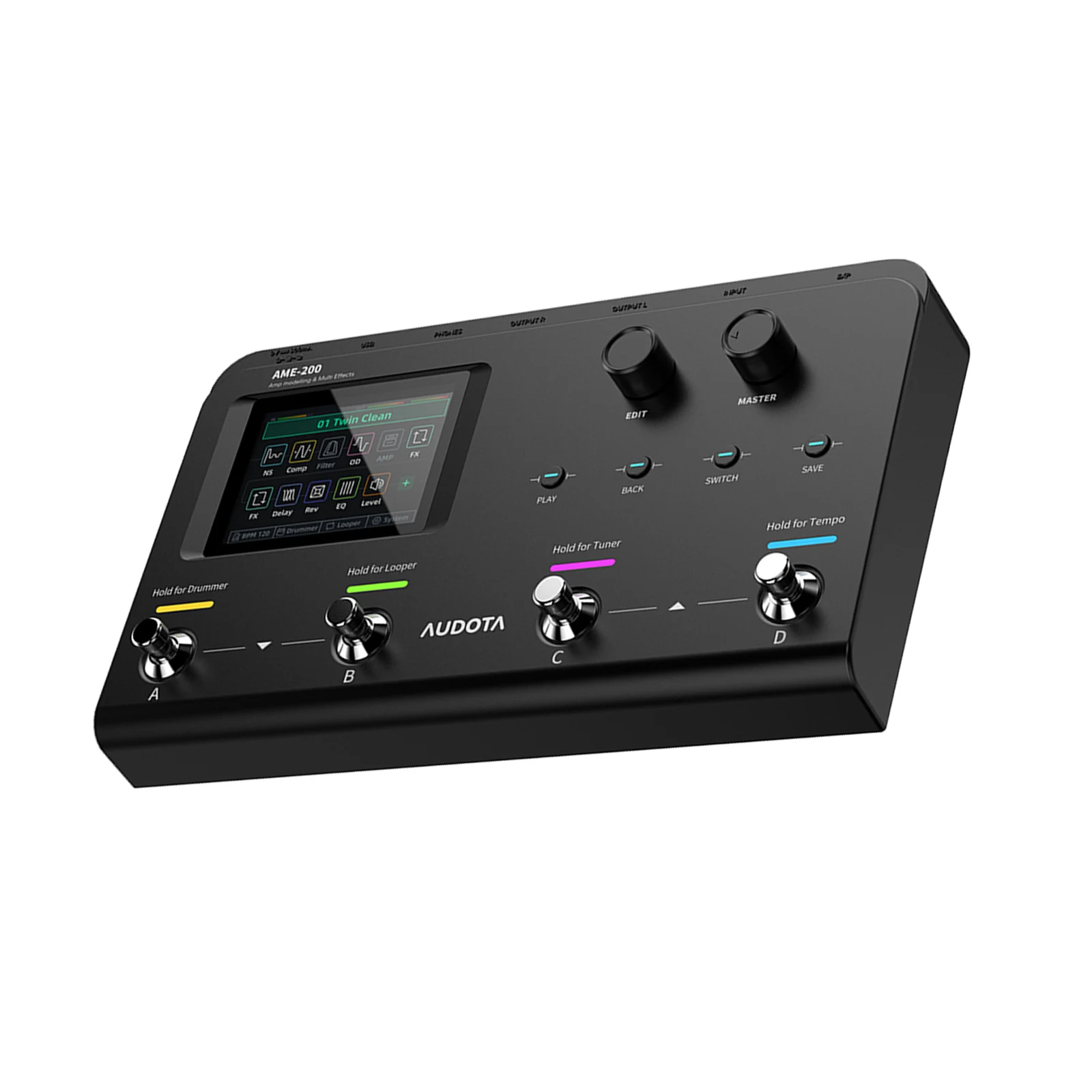 AUDOTA AME-200 Pro マルチエフェクター Audota Ame-200 Pro Guitar Processor with Built-In Tuner, 50