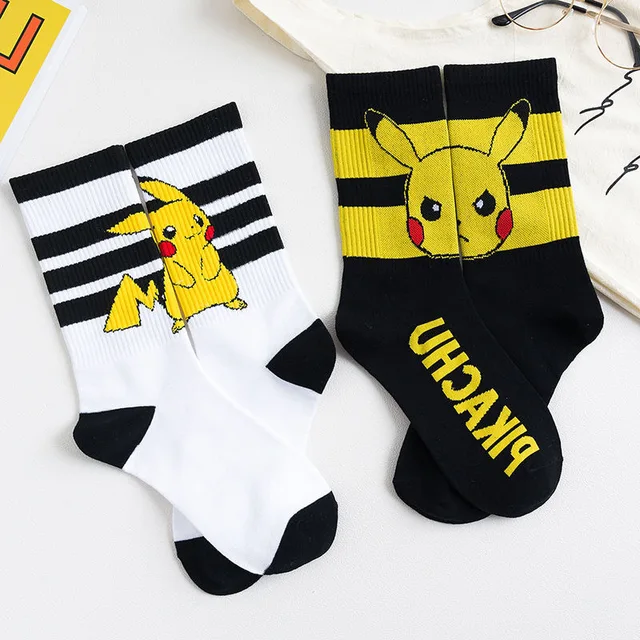 Chaussettes décontractées Pokemon Pikachu Gengar Eevee, bas