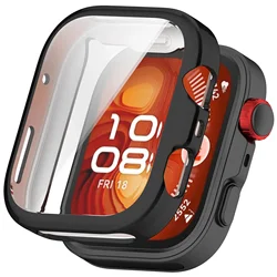 Premium Plating TPU Soft Case with Silicone Screen Protector - Protective Shell and Accessories Cover for Huawei Fit 4 Pro (Black)