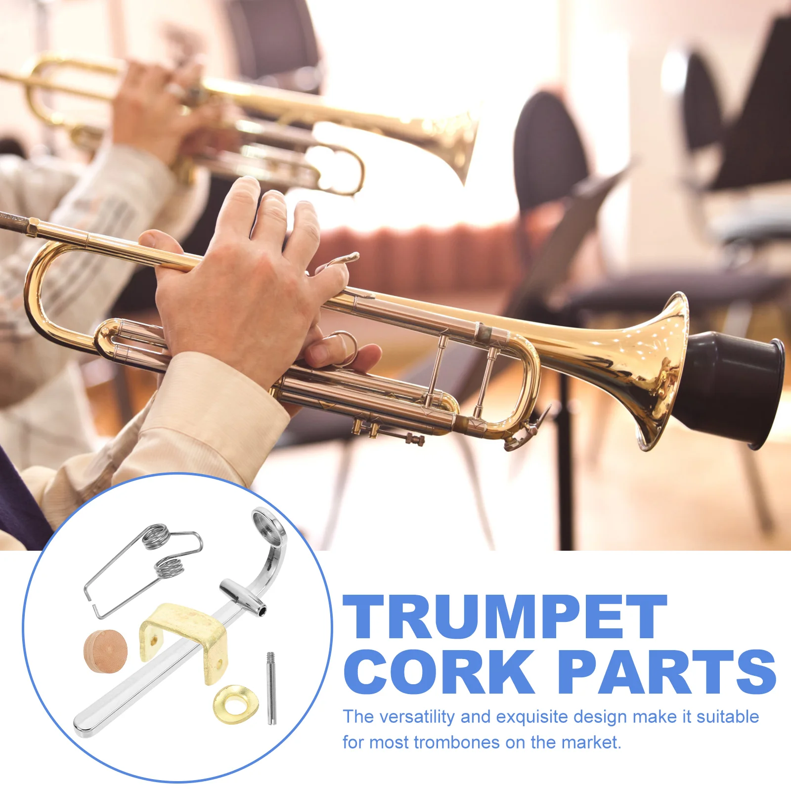 Complete Set of Trombone Accessories Corks Water Gate Key Component Drain Valves Trumpet Replacement Pads Clique